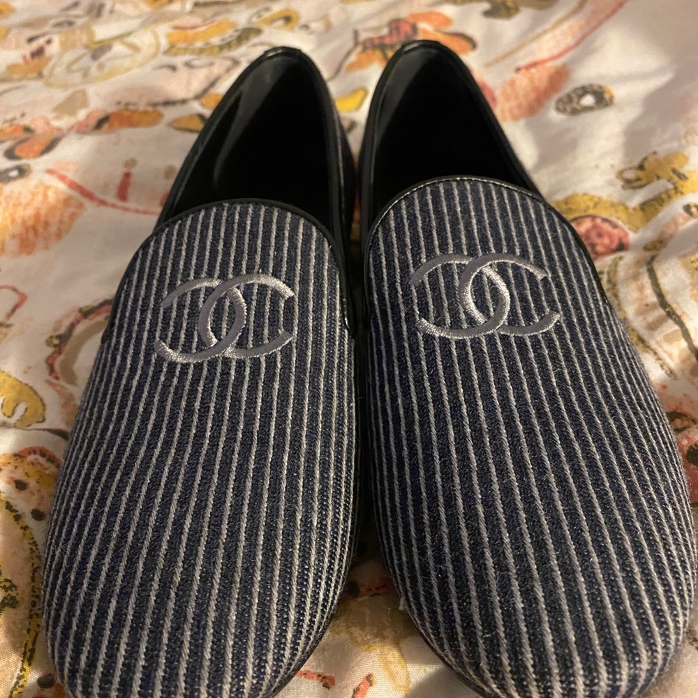 Chanel, Fabric, Leather Loafers